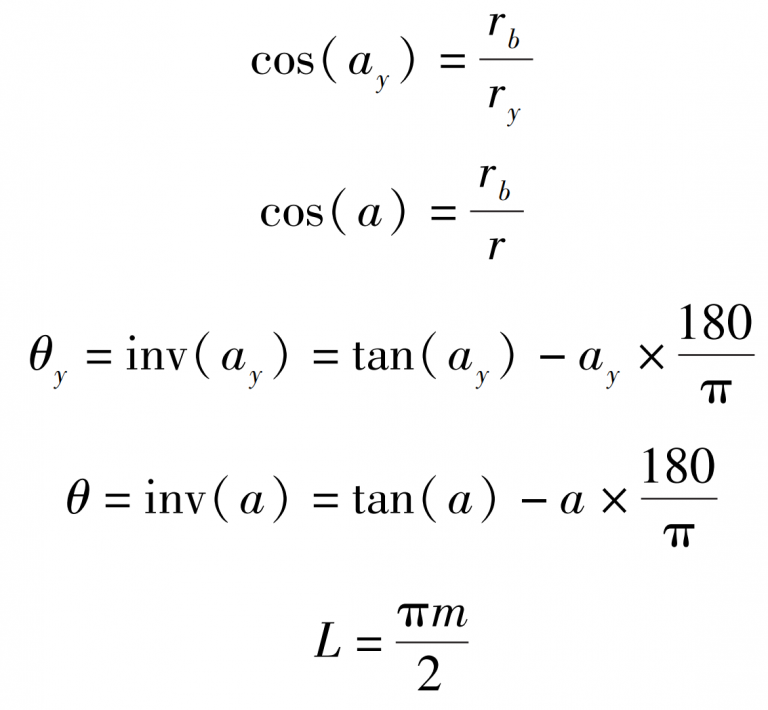 Calculation of basic dimensions of Involute Gears ZHY Gear