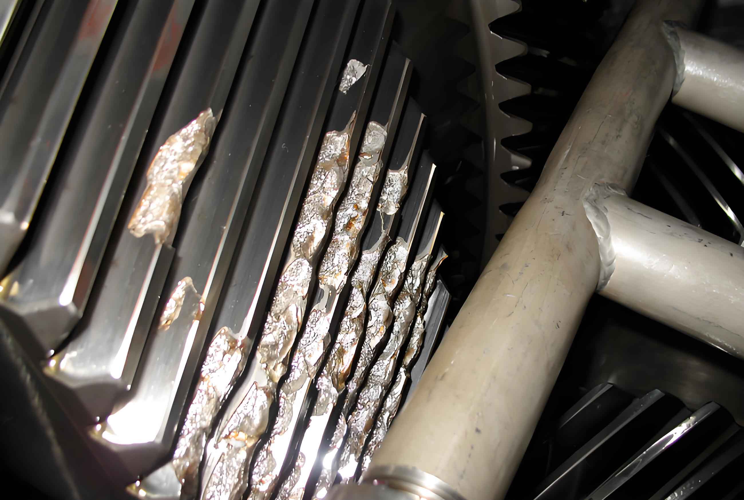 Micro-pitting damage on gear flank